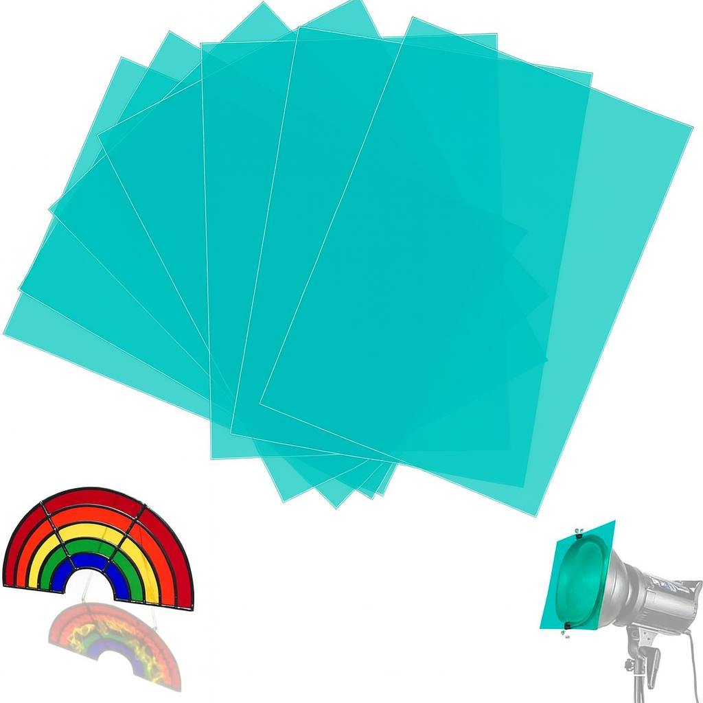 Foglio di gel turchese e luci