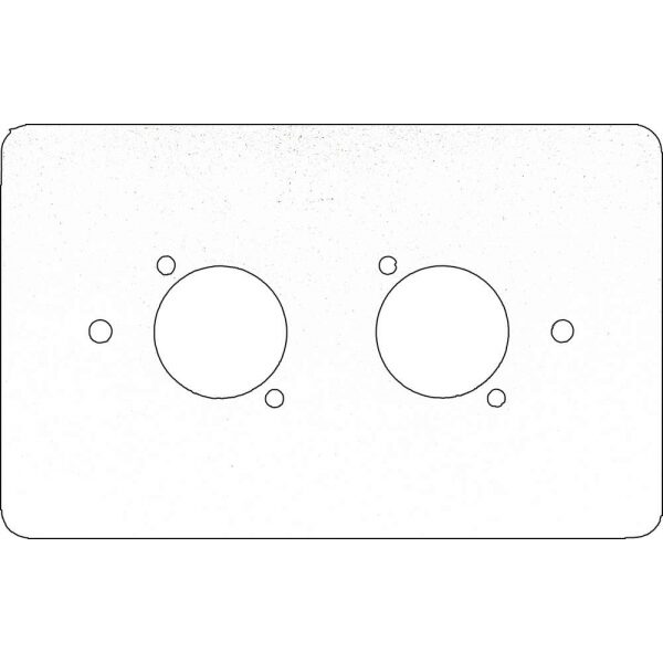 P5032NW Placca bianca per scatola 503 per 2 connettori D-type