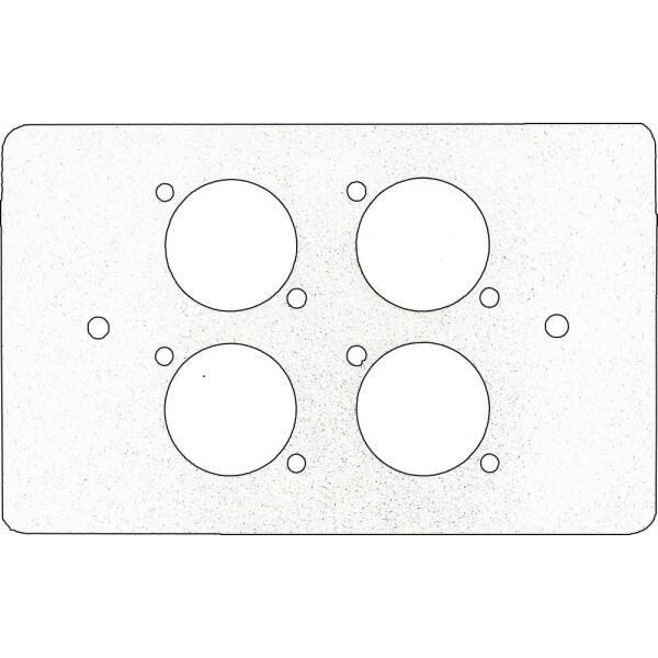 P5034NW Placca bianca per scatola 503 per 4 connettori D-type